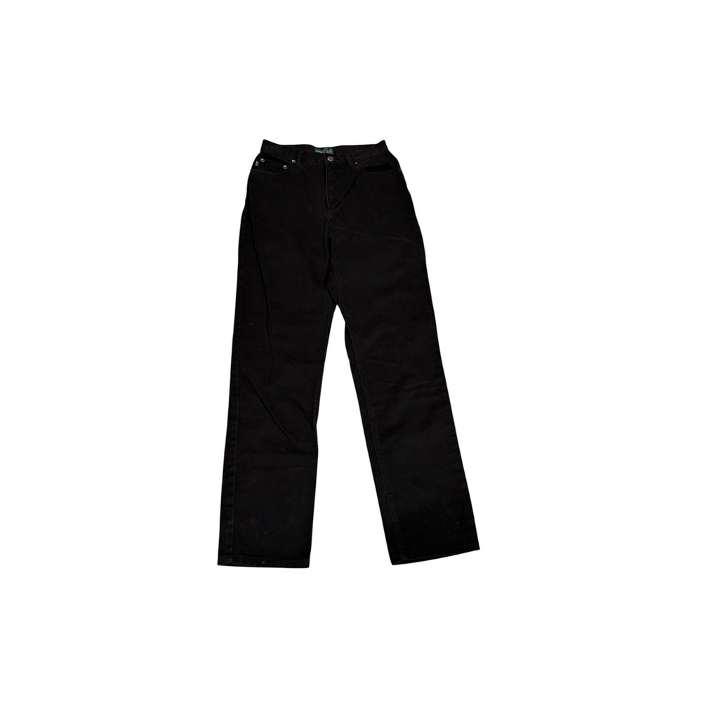 Vtg Lauren Ralph Lauren Black Straight Leg Jeans High Rise Denim‎ Pants Womens 4